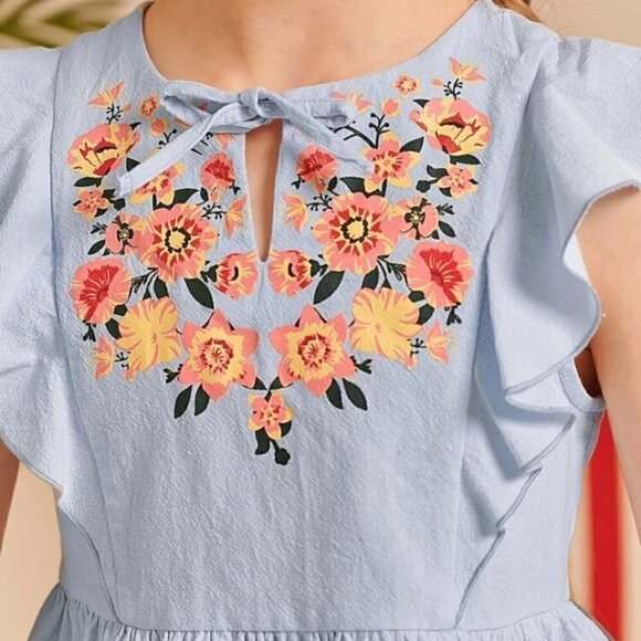 𝅺GIRL Floral Blouses Size 7Y - Picture 7 of 13